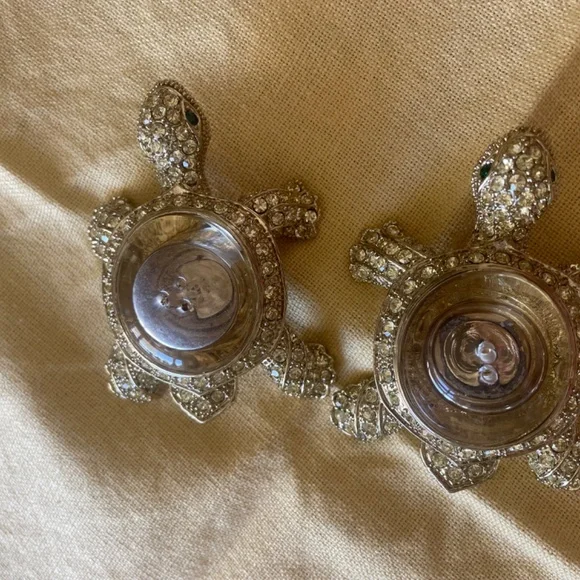 L’Objet Gold Plated Jeweled Turtle Salt and Pepper Shakers
